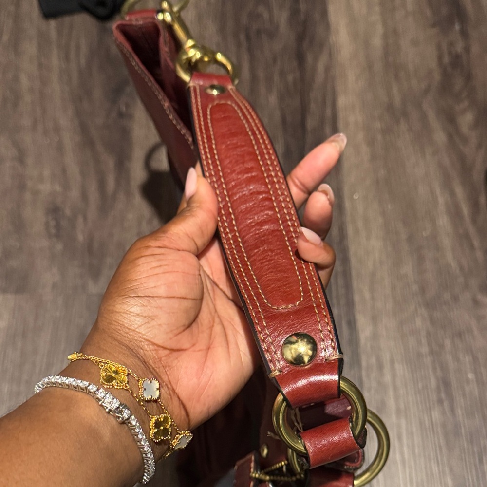 Coach Red and Brown Signature Shoulder Bag - Picture 3 of 6